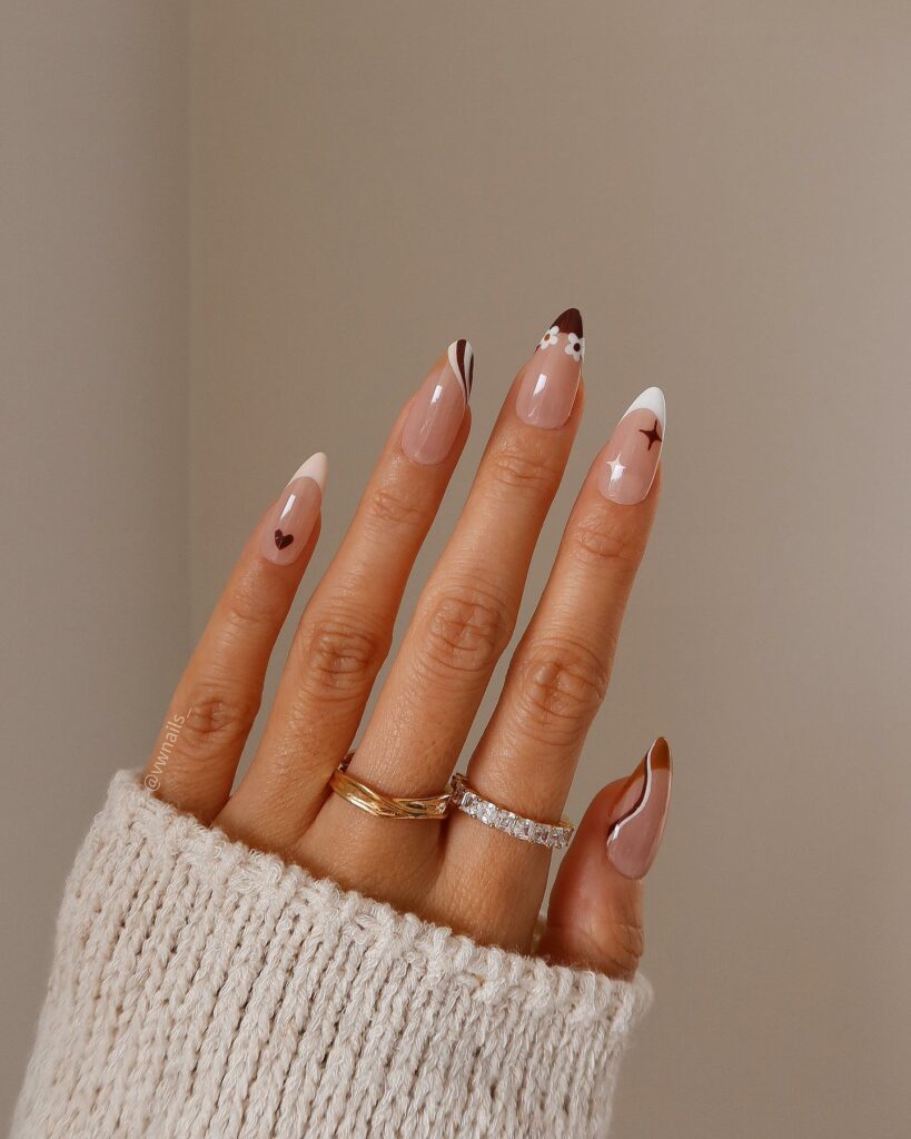 40 Latest Brown French Tip Nail Ideas To Try in 2024! 11 The Brown and White Edition of French Nails