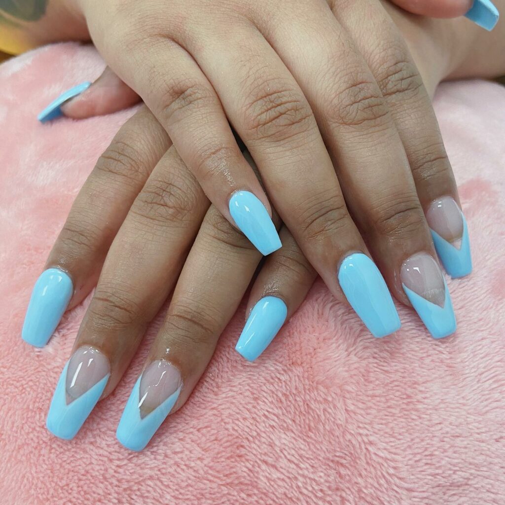 18 Latest Light Blue Nail Designs To Try In 2024! 22 Brown and blue baby blue nails