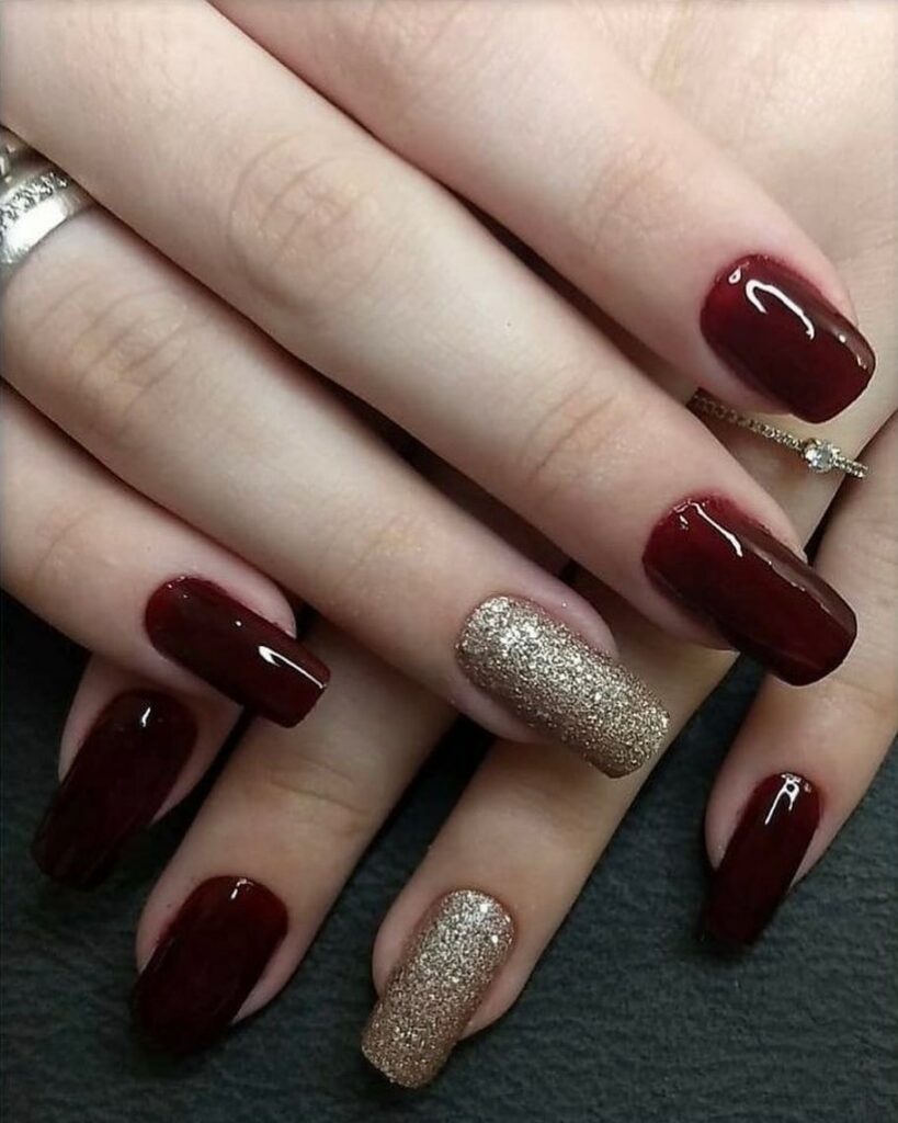Check Out 24 Gorgeous Pretty Nail Designs for 2024 25 Burgundy Glitter nails