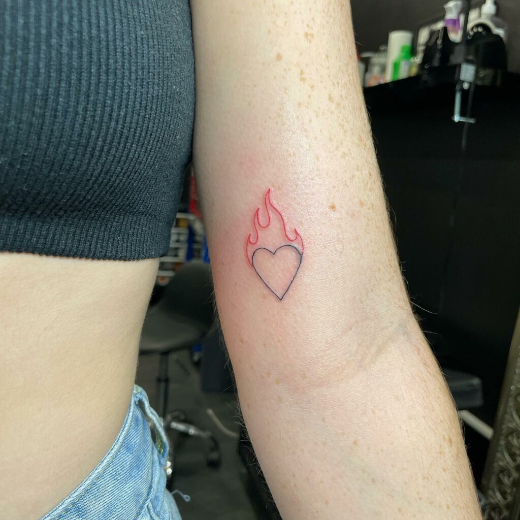 12+ Fire Flame Tattoo Ideas That Will Blow Your Mind! 16 Burning Heart Tattoo
