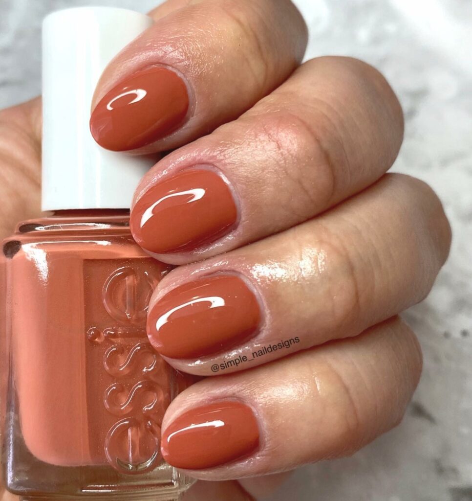 Stylish Burnt Orange Nail Trends of 2024 π 20 Burnt Orange Nails10