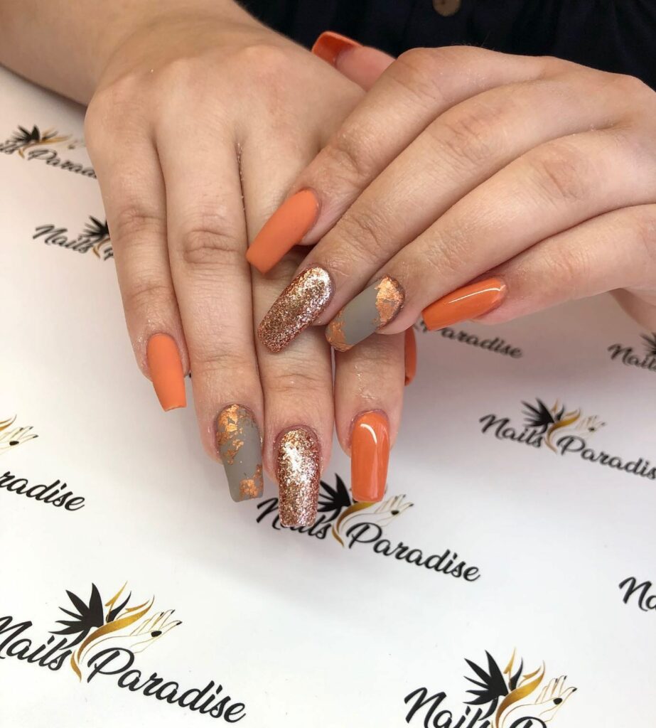 Stylish Burnt Orange Nail Trends of 2024 π 27 Burnt Orange Nails17