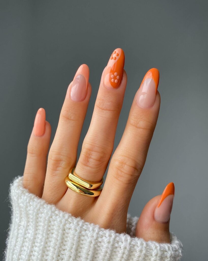Stylish Burnt Orange Nail Trends of 2024 π 32 Burnt Orange Nails22