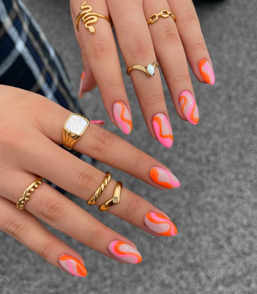 Stylish Burnt Orange Nail Trends of 2024 π 36 Burnt Orange Nails26