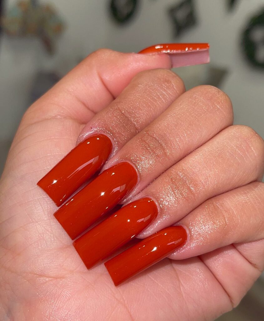 Stylish Burnt Orange Nail Trends of 2024 π 16 Burnt Orange Nails6