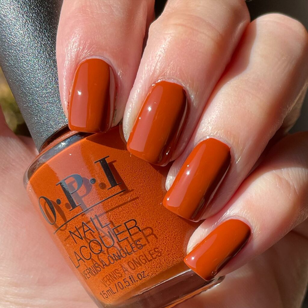 Stylish Burnt Orange Nail Trends of 2024 π 19 Burnt Orange Nails9