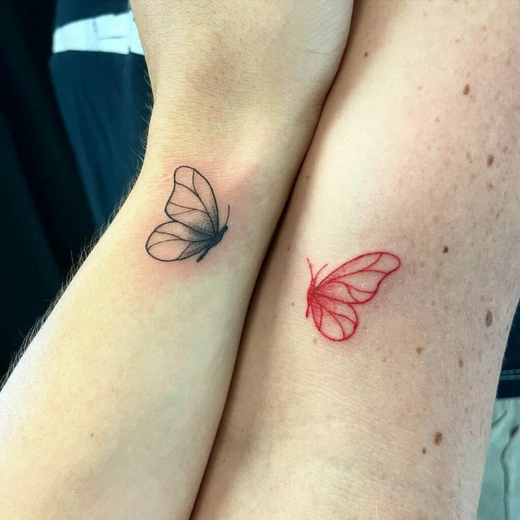 11+ Match Tattoo Ideas That Will Blow Your Mind! 20 Butterfly Cute Couple Tattoos