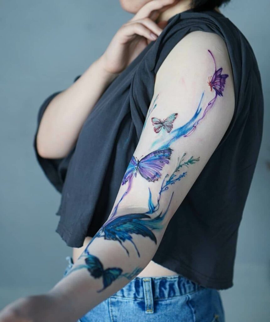 12+ Flow Tattoo Ideas To Inspire You! 12 Butterfly Garden