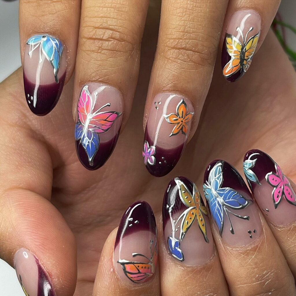 50 Latest Butterfly Nail Designs To try In 2024! 38 Colorful Butterflies Nails
