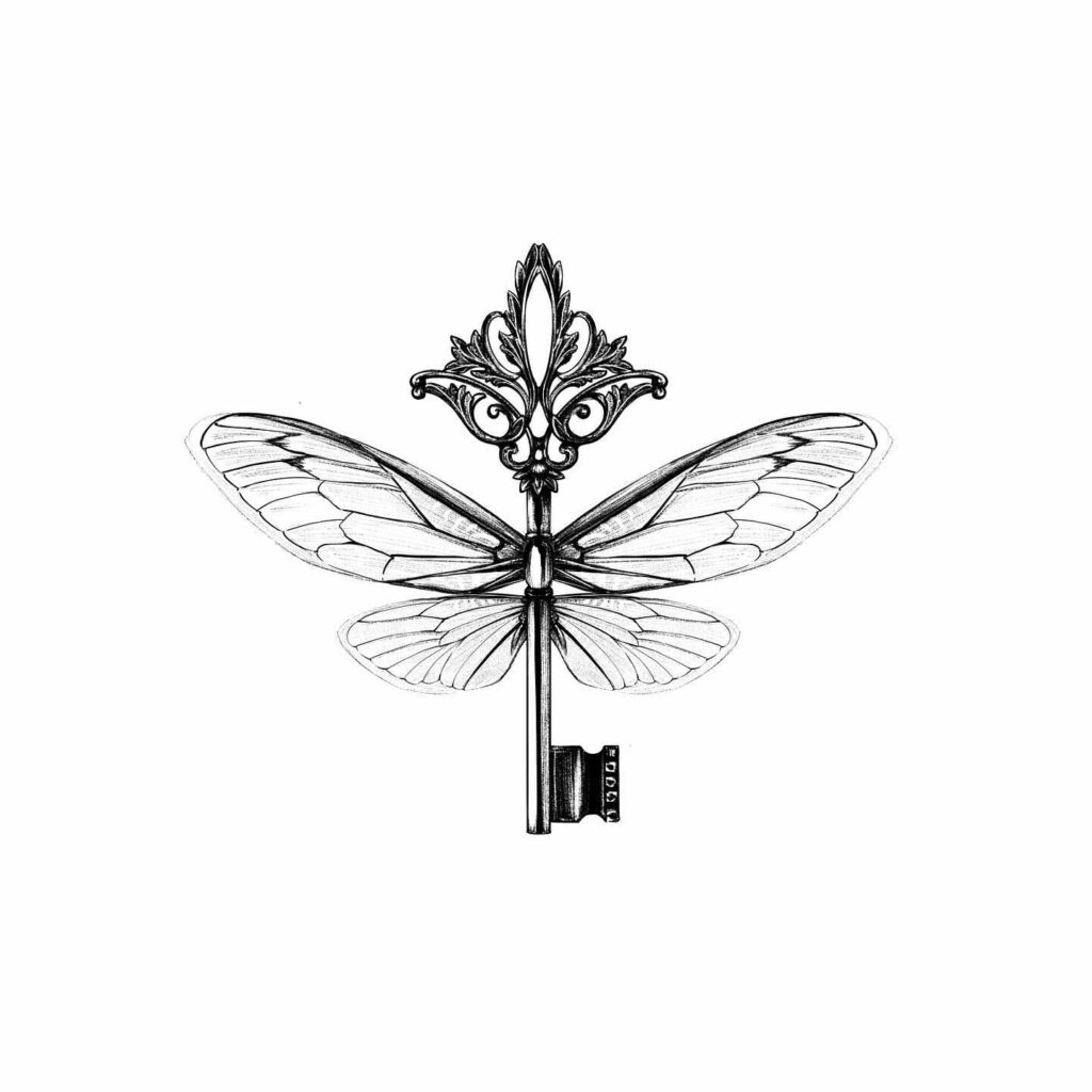 12+ Simple Key Tattoo Ideas To Inspire You! 11 Butterfly Wings Key Tattoo