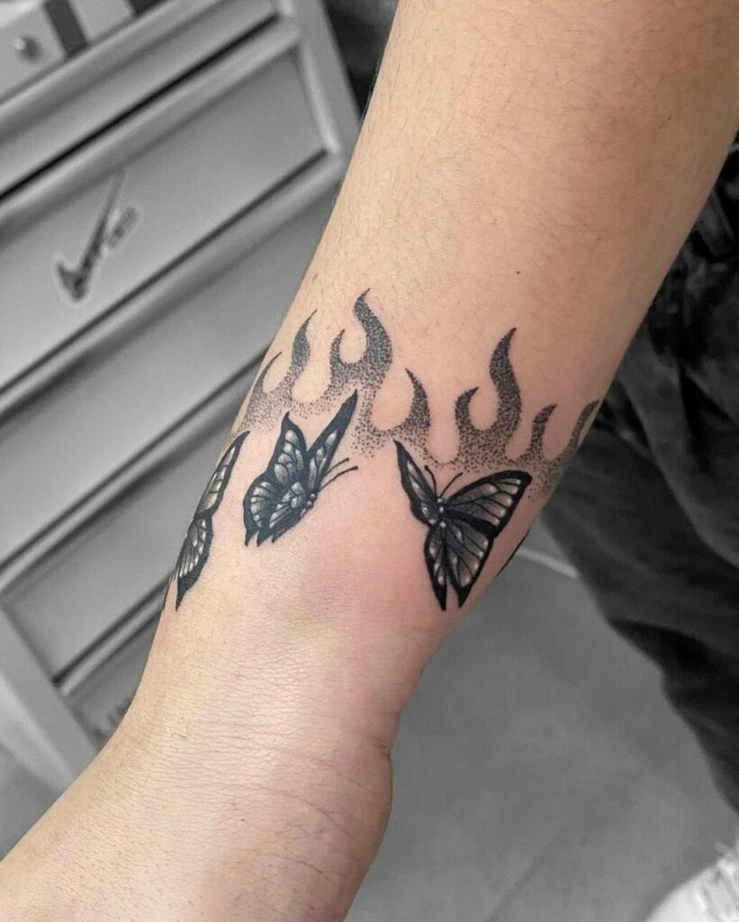 12+ Fire Flame Tattoo Ideas That Will Blow Your Mind! 18 Butterfly on Flame Tattoo