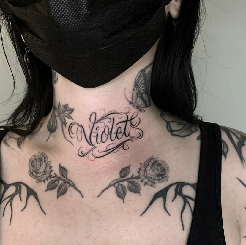 10+ Name Tattoo On Neck Ideas That Will Blow Your Mind! 20 Caligraphy Name Tattoo On Neck