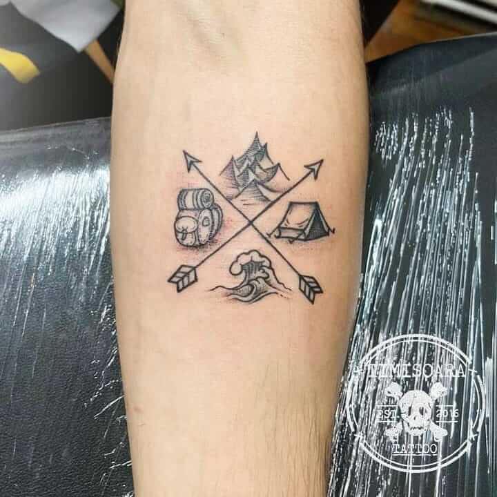 11+ Backpack Tattoo Ideas That Will Blow Your Mind! 13 Camper Traveling Tattoo