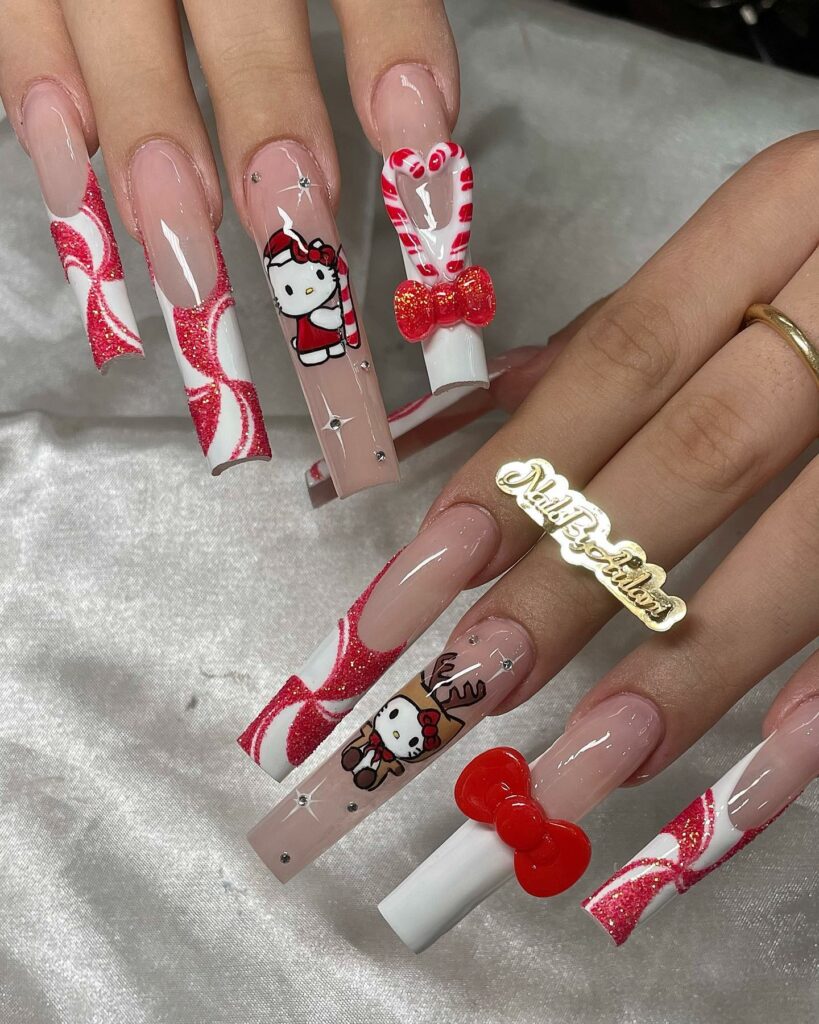 Enjoy 20 Candy Cane Nail Designs in 2024 16 Iconic Imagery Meets Candy Cane Patterns