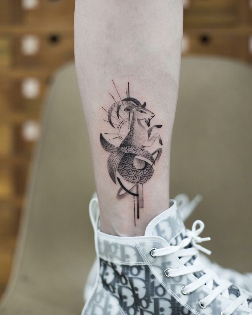 10+ Capricorn Tattoos For Females That Will Blow Your Mind! 18 Capricorn Goddess Tattoo On Leg
