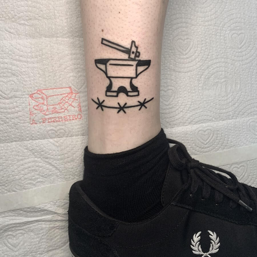 11 Latest Anvil Tattoos To Inspire You In 2024! 11 Cartoon-Style Anvil Tattoo Ideas