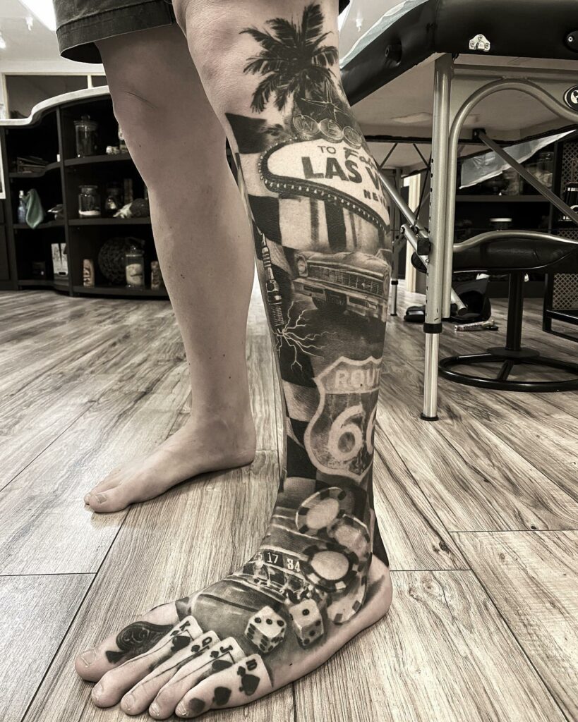12+ Men Foot Tattoo Ideas That Will Blow Your Mind! 16 Casino Foot Tattoo Designs For Men