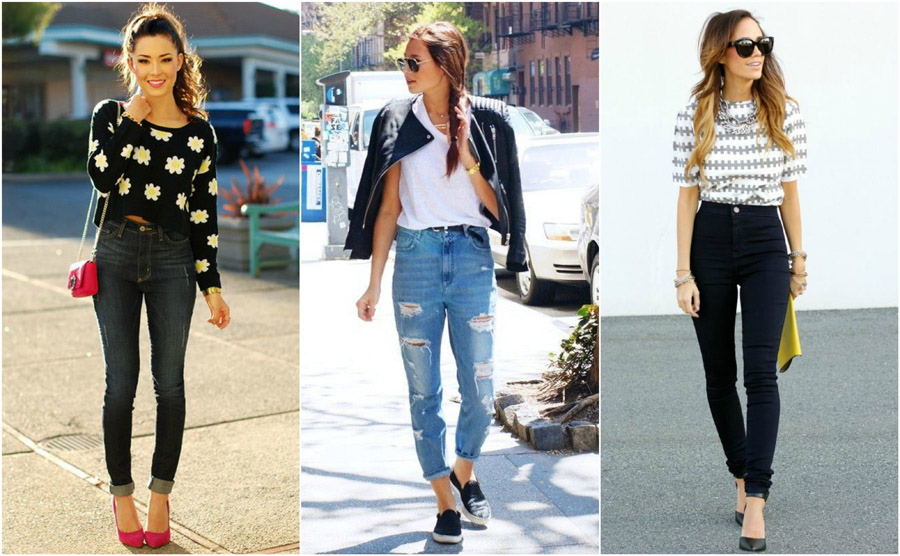 The Best High Waisted Jeans – How They Should Fit & What To Style Them With 46 Casual Tee T-Shirt Sweater High Waist Jeans Style Fashion Women Guide Street Celebrity Outfit Inspiration