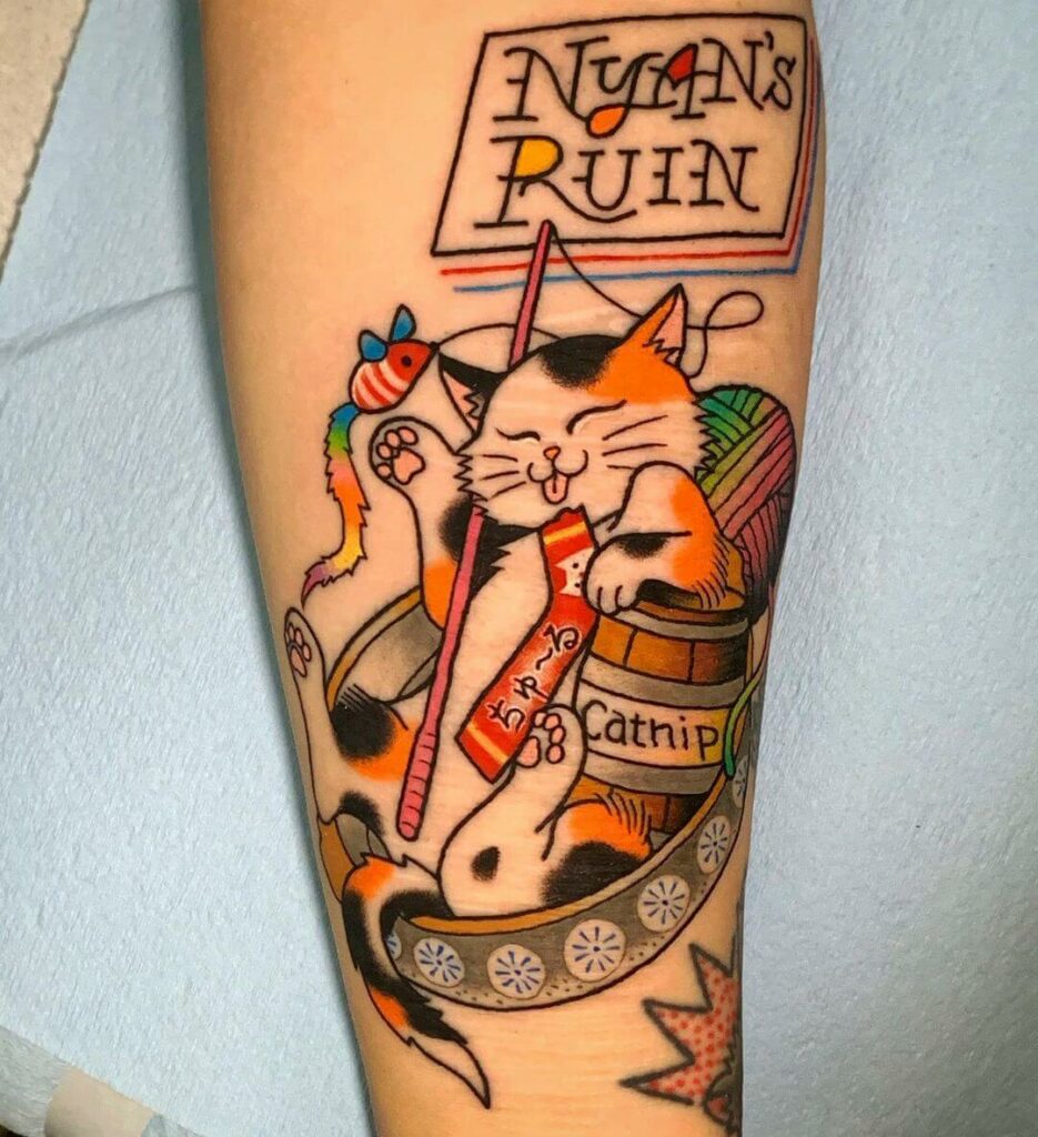 11+ Calico Cat Tattoo Ideas That Will Blow Your Mind! 13 Catnip Calico Cat Tattoo