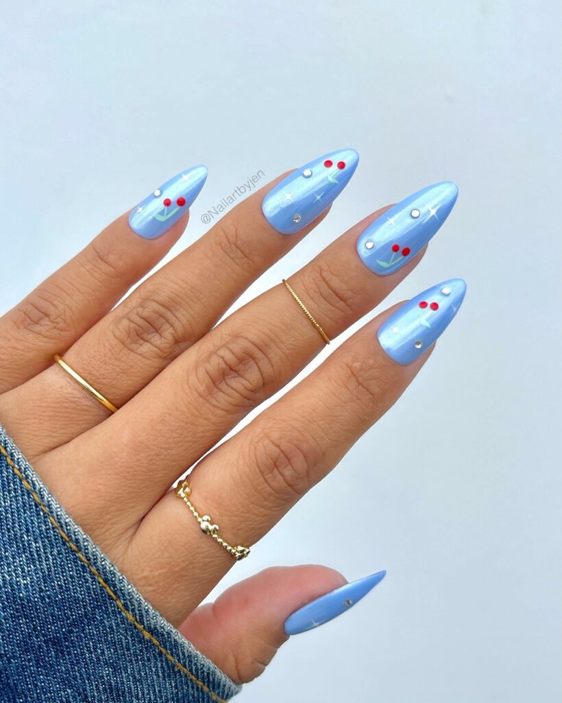 22 Latest Blue Chrome Nail Ideas To Try In 2024! 43 Celestial Charm of Blue Chrome Nails