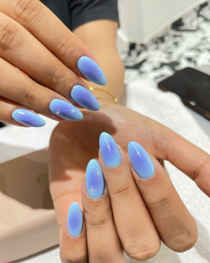 Try in 2024: 39 Latest Short Almond Nail Designs 45 Celestial Stardust