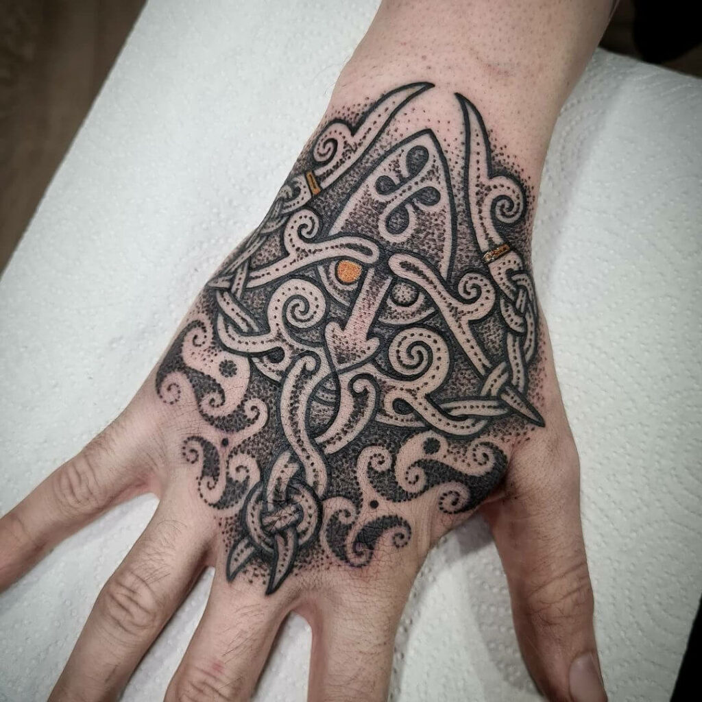 11+ Celtic Sword Tattoo Ideas That Will Blow Your Mind! 19 Celtic God Mask Tattoo With Sword