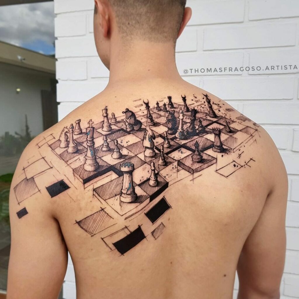 11+ Chess Board Tattoo Ideas That Will Blow Your Mind! 13 Checkers Game Tattoo