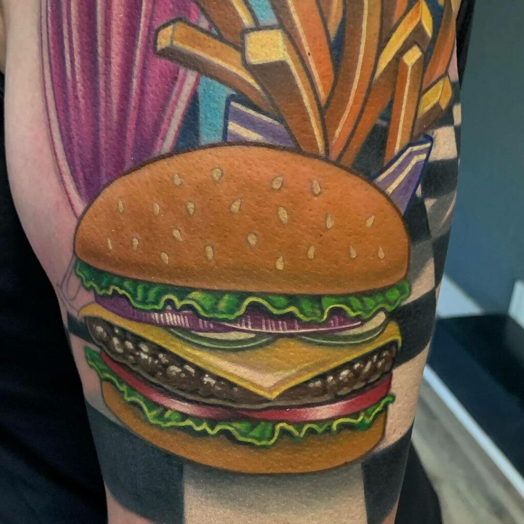 11+ Cheeseburger Tattoo Ideas that will Blow your Mind! 11 Cheeseburger And Fries Tattoo