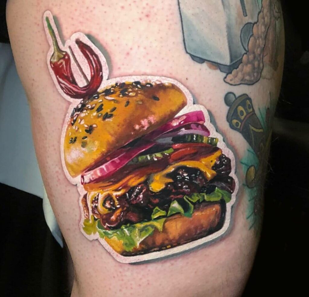 11+ Cheeseburger Tattoo Ideas that will Blow your Mind! 10 Cheeseburger Tattoo