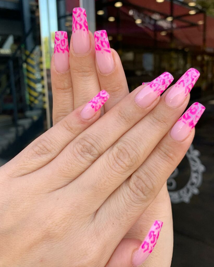 20 Latest Hot Pink French Tip Nails Ideas To Try In 2024! 23 Cheetah Inspired Hot Pink French Nails