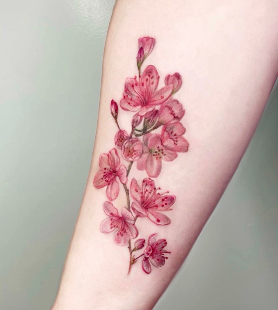 11+ Feminine Cherry Blossom Tattoo Ideas That Will Blow Your Mind! 16 Cherry Blossom Branch Tattoo