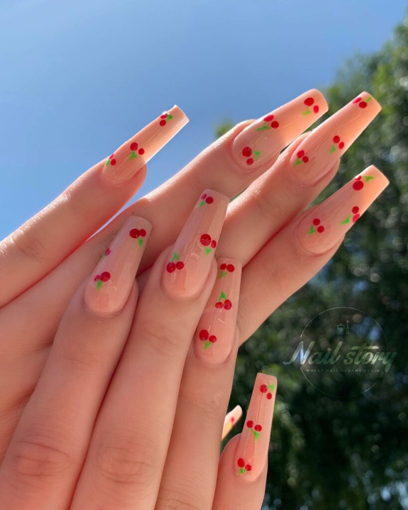 22 Latest Preppy Nail Ideas To Try In 2024! 14 Luscious Cherry Red Preppy Nail Design