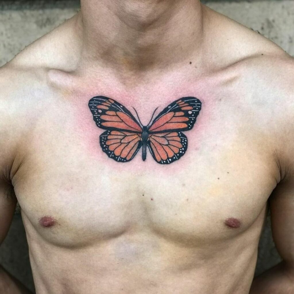 200 Monarch Butterfly Tattoo Ideas for 2024 19 Chest Butterfly Tattoos