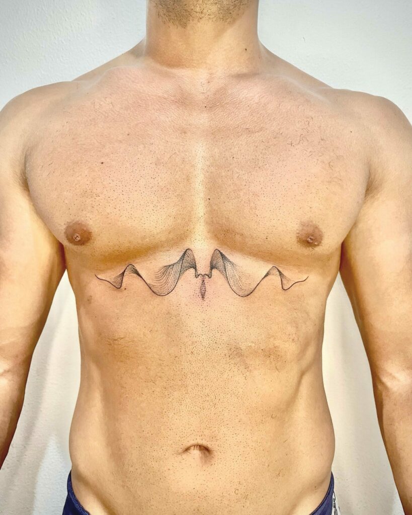 11+ Soundwave Tattoo Ideas That Will Blow Your Mind! 12 Chest Soundwave Tattoo