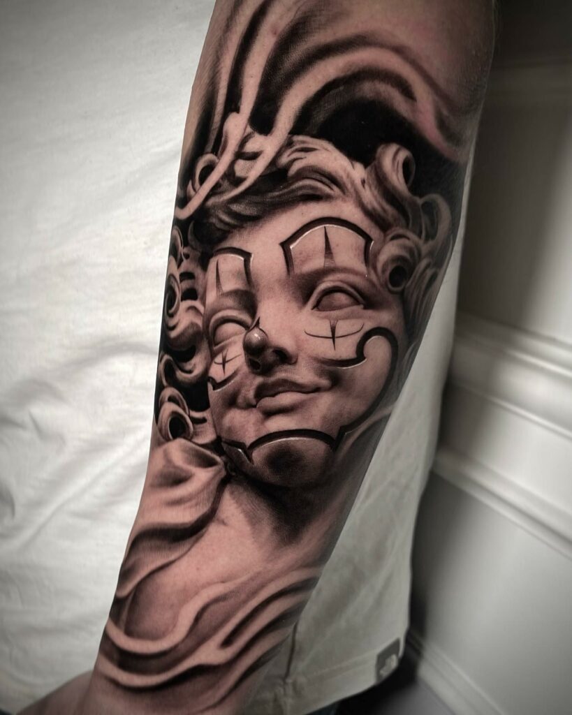 10+ Chicano Tattoo Lettering Ideas That Will Blow Your Mind 20 Chicano Angel Tattoo
