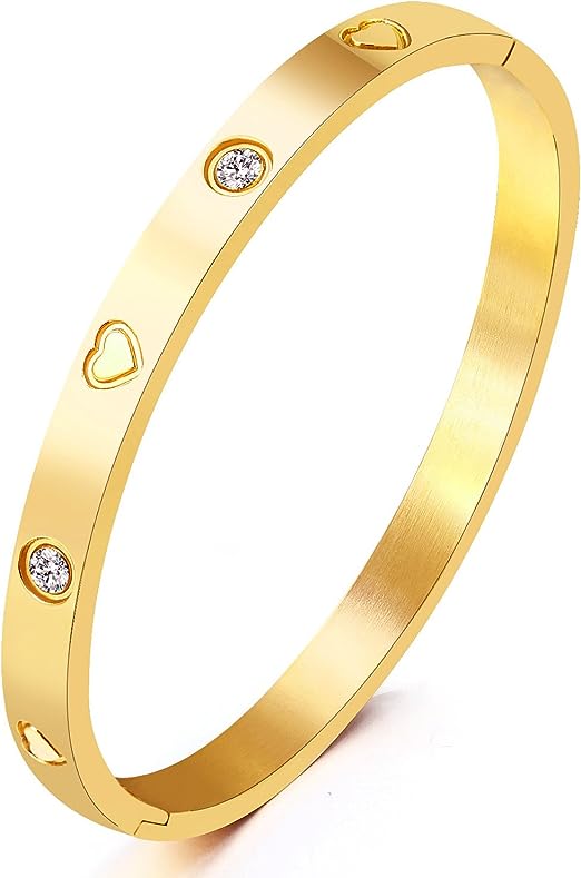 6 Best Cartier Love Bracelet Dupes In 2024 11 Christmas Gift MVCOLEDY Jewelry Gold White Gold Plated Bangle Bracelet Heart Stone Stainless Steel with Crystal Bangle Bracelets for Women Jewelry Size