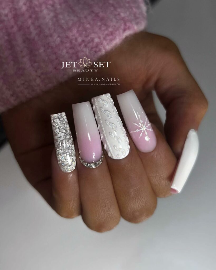 Transition Gracefully with 20 Christmas Ombré Nail Ideas in 2024 14 Christmas Ombré Nails with a Sparkling Twist