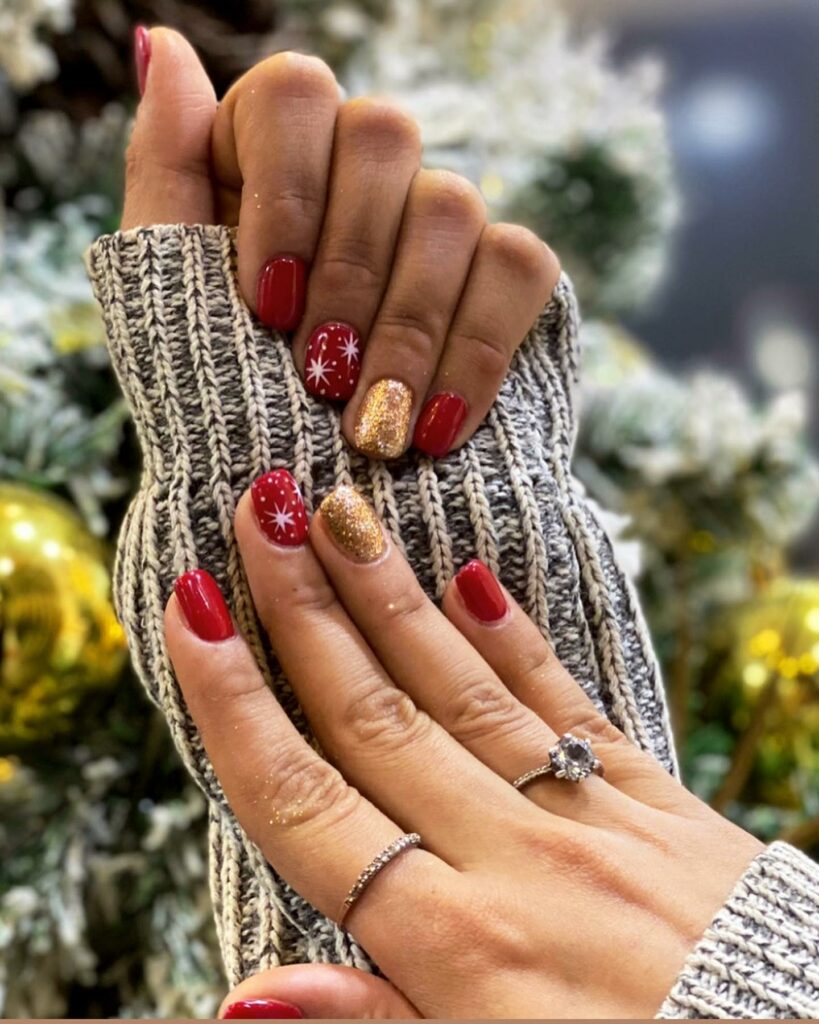 Shine Bright with 30 Red and Gold Christmas Nail Ideas in 2024 29 Festive Christmas Red and Gold Nails