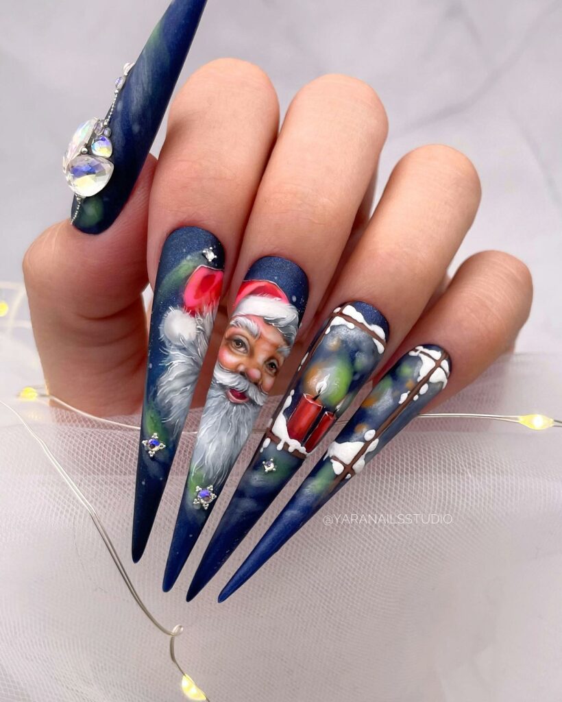Immerse in Magic with 33 Disney Christmas Nail Ideas in 2024 19 Christmas Themed Cartoon Nails