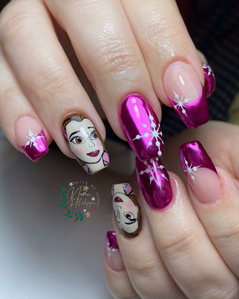 20 Latest Beauty and the Beast Nail Ideas To Try In 2024! 15 Chrome Purple Beauty and the Beast Nails