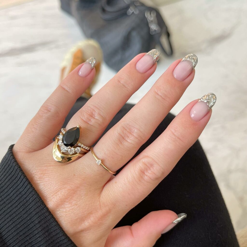 20 Latest Silver French Nail Ideas To Try In 2024! 20 Chrome Silver French Nails