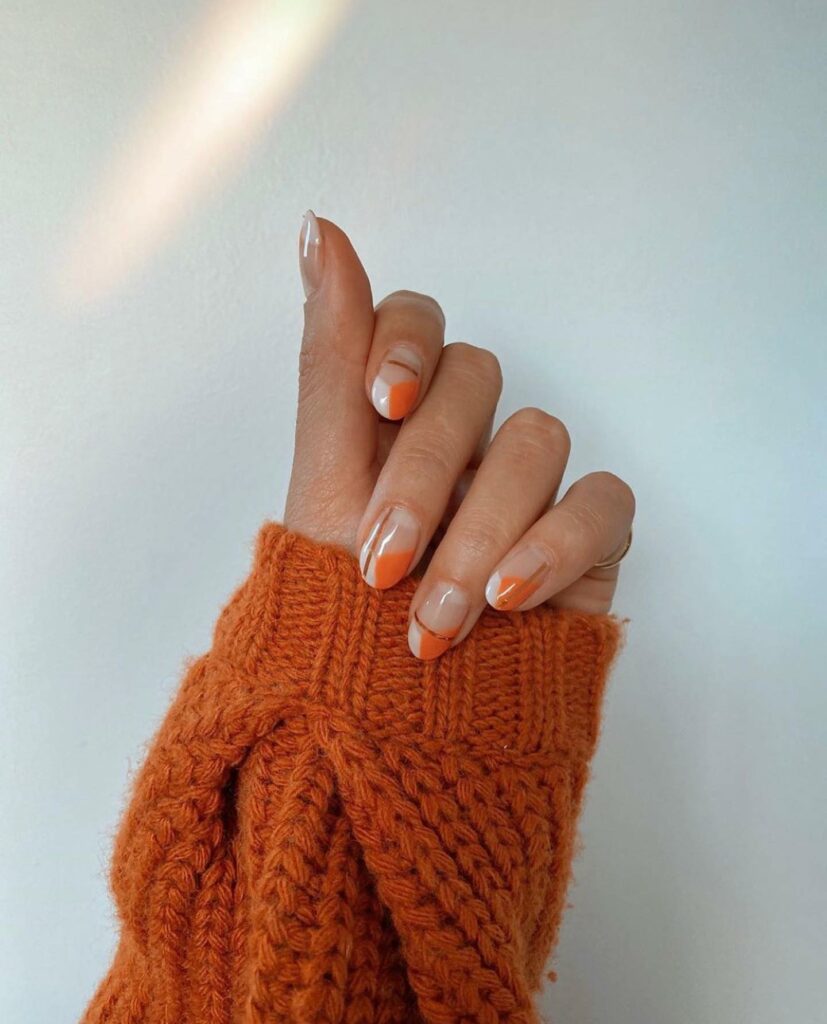 40 Latest Orange Nail Designs to Try in 2024 48 Chunky Orange Foil