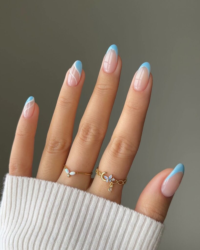 20 Latest Cinderella Nail Ideas To Try In 2024! 22 Cinderella Inspired French Blue Nails