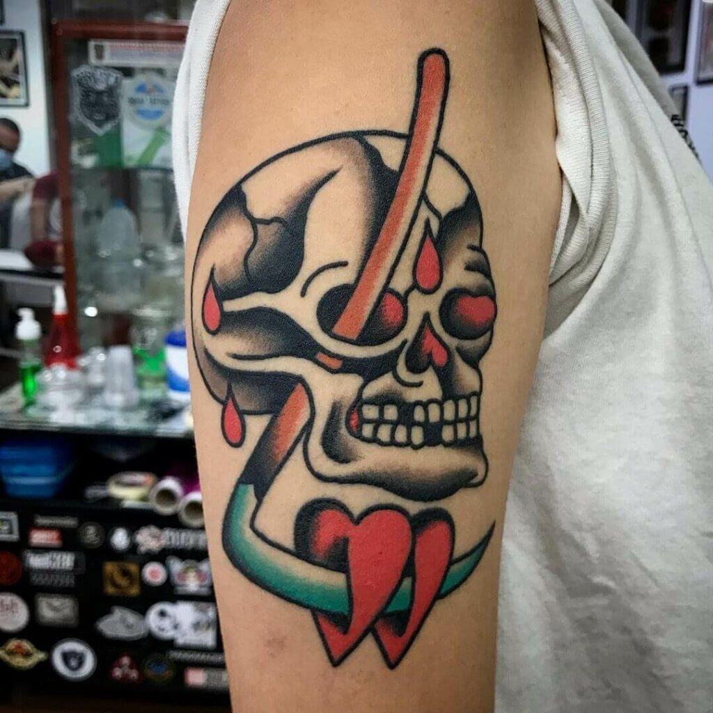 11+ Jerry Tattoo Ideas That Will Blow Your Mind! 11 Classic Colourful Skull Tattoo