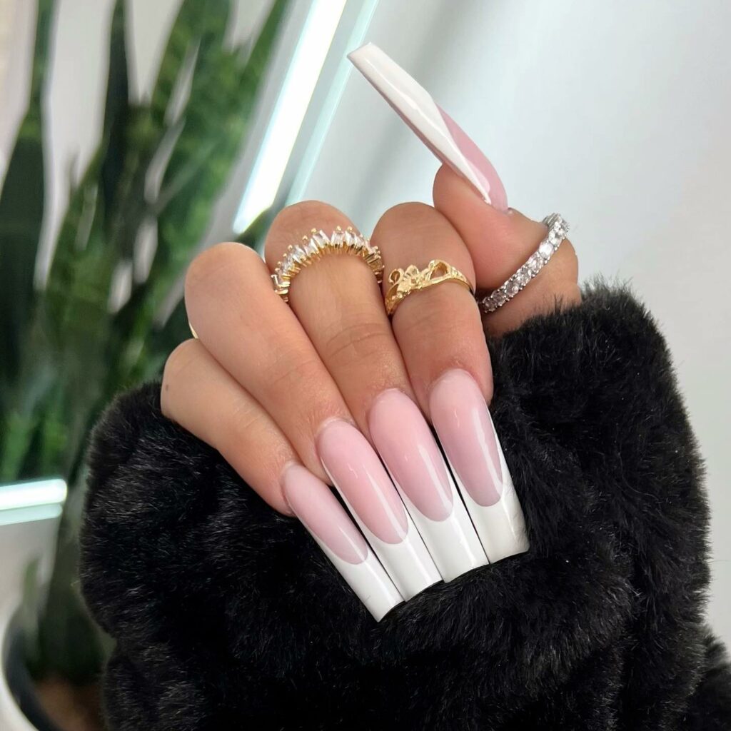 30 Latest Long French Tip Nail Ideas To Try In 2024! 13 Classic French Long Nails