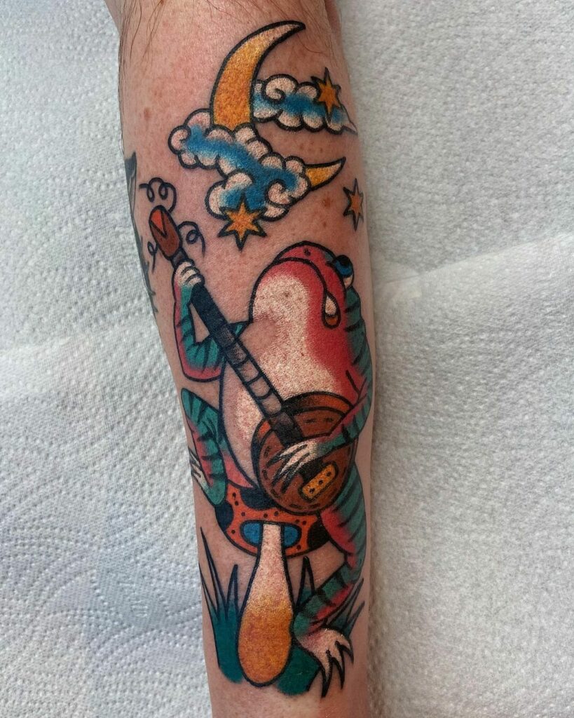 11+ Banjo Tattoo Ideas To Inspire You! 20 Classic Frog Banjo Tattoo