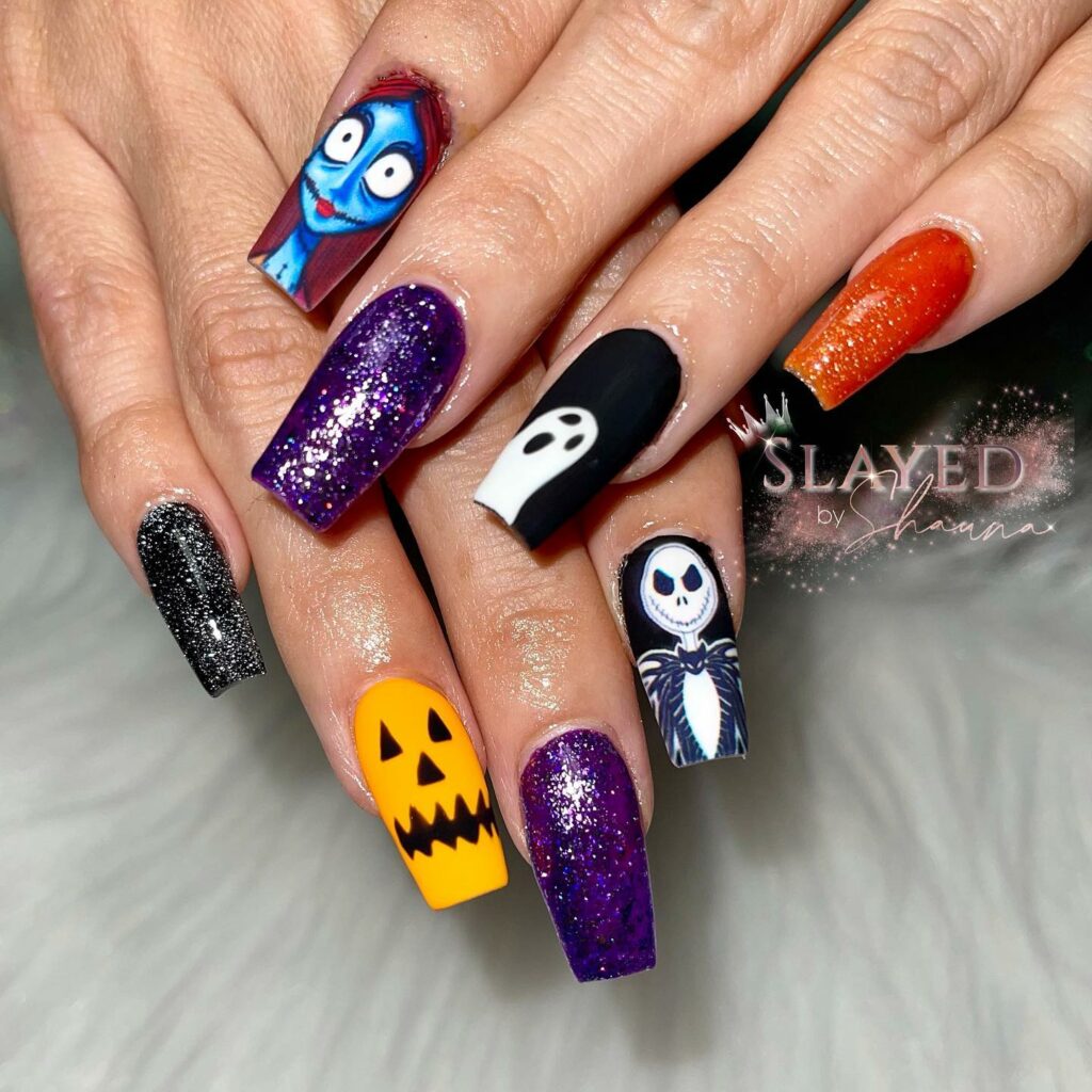 30 Latest Nightmare Before Christmas Nails Ideas! 30 Classic Nightmare Before Christmas Nails