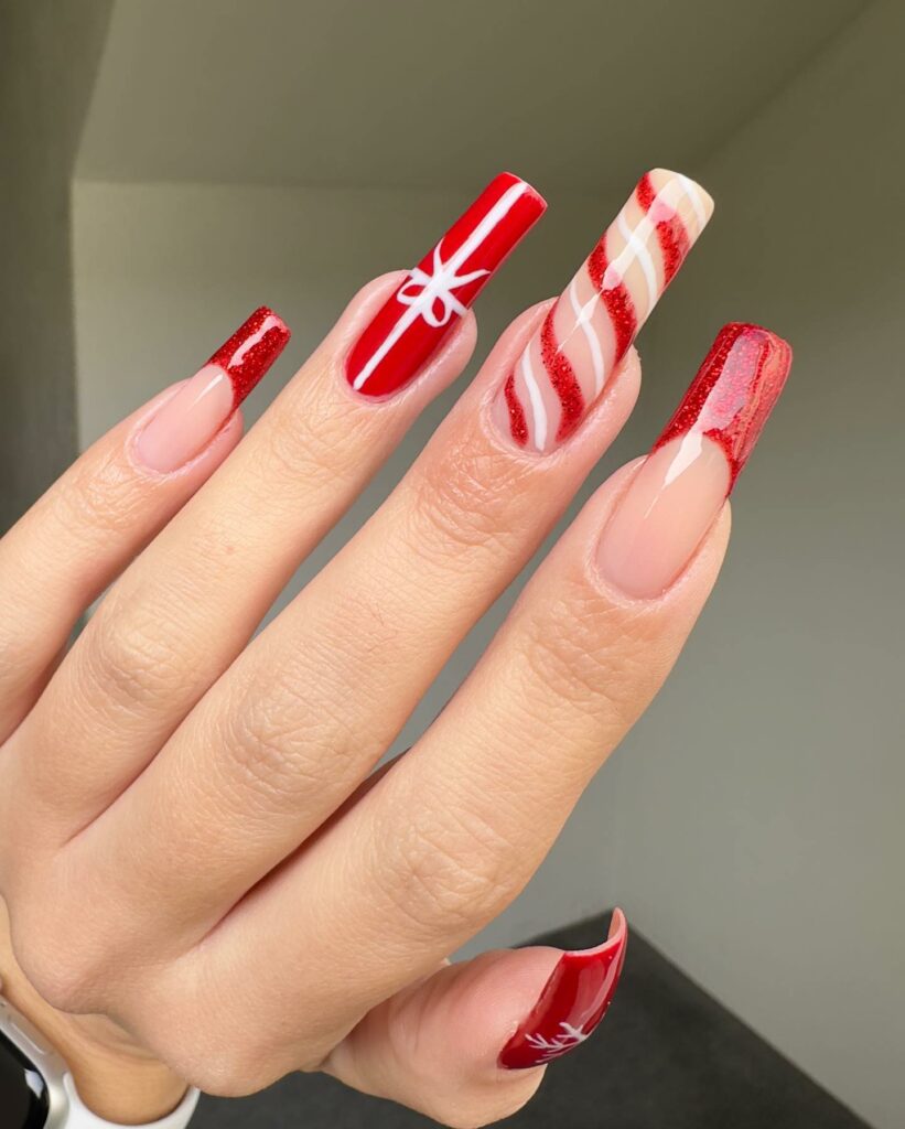 Sport 35 Festive Red Christmas Nails in 2024 12 Timeless Classic Red Christmas Nails