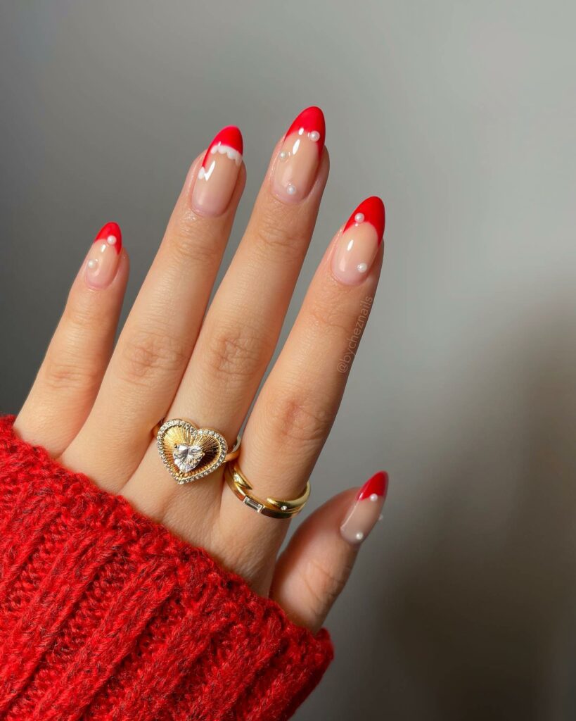 Spread Joy with 20 Santa Hat Nail Designs in 2024 29 Classic Red and Nude Santa Hat Nails