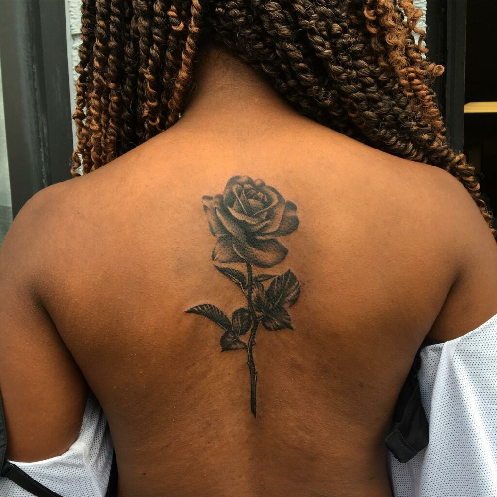 11+ Rose Stem Tattoo Ideas That Will Blow Your Mind! 13 Classic Rose Tattoo With Stem On The Back
